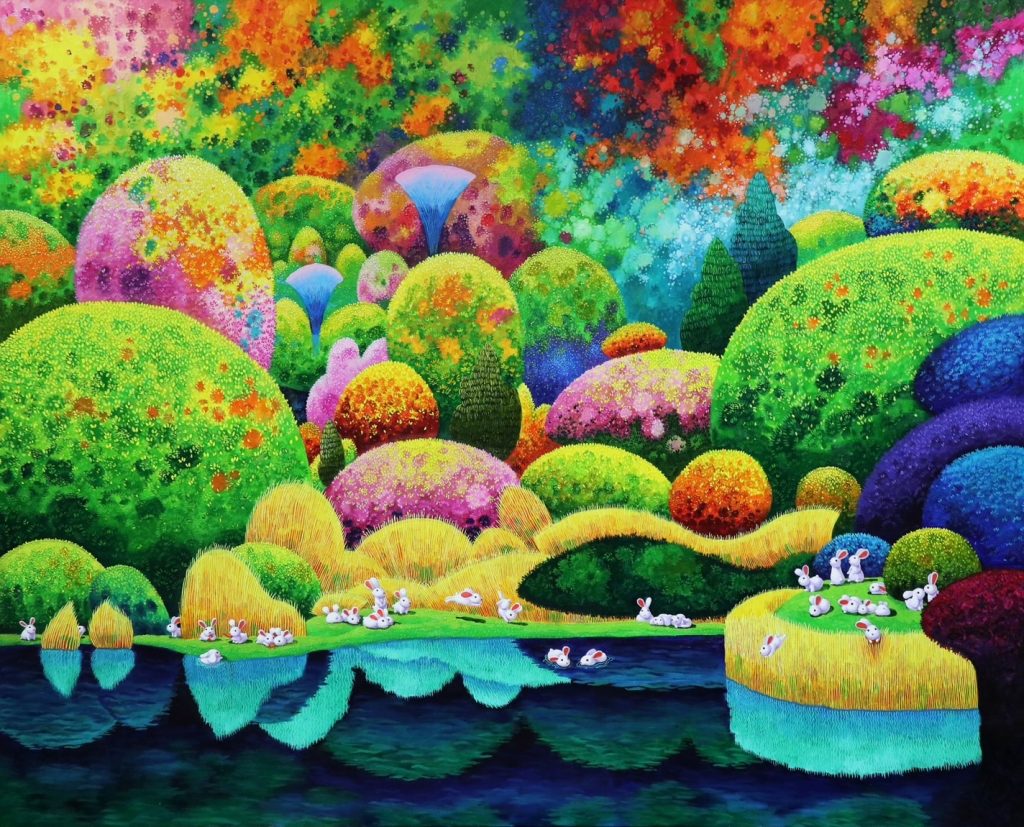 Ching Chin HE 何清欽_Vibrant Day繽紛亮麗的一天_Oil on Canvas油畫-162x130 cm_2023